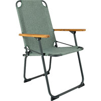 Bo-Camp Camping Chair with Bamboo Armrests Bushwick M Industrial Green
