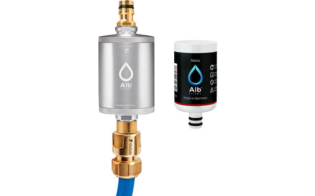 Filtre à eau potable Alb Filter Mobil Nano avec kit de raccordement GEKA argenté