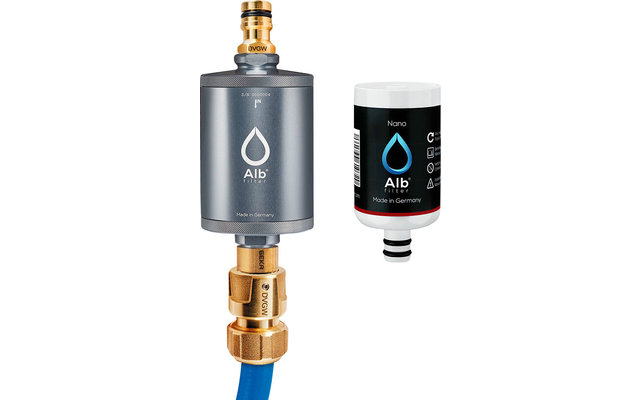 Alb Filter Mobil Nano drinking water filter with GEKA connection set titanium