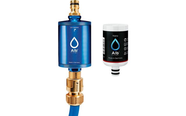 Filtre Alb Filter Mobil Nano pour eau potable avec kit de connexion GEKA Bleu