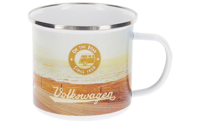 VW Collection T1 Bulli Emaille Tasse 500 ml Highway 1