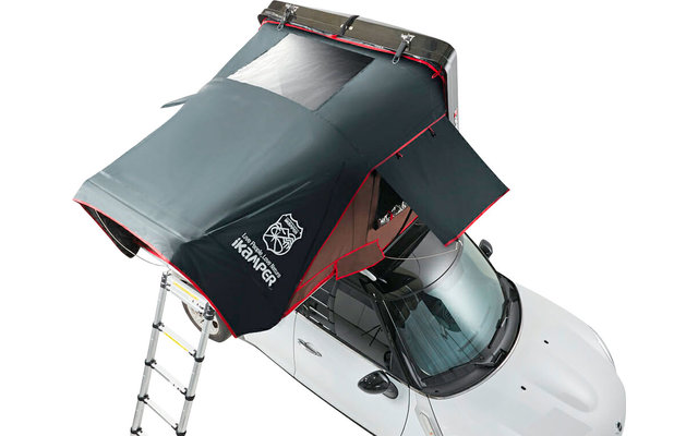 tenda a tetto iKamper Skycamp Mini Rocky Black con guscio rigido in fibra di vetro lucido