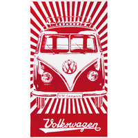 Toalla de playa VW Collection T1 Bulli 160 x 90 cm Rojo / Blanco