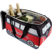 VW Collection Cooler Bag 25 Litre in T1 VW camper Format Red / Black
