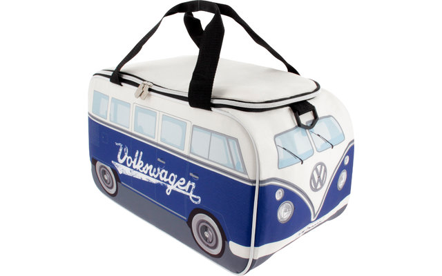 VW Collection Cooler Bag 25 Litre in T1 VW camper Format White / Blue