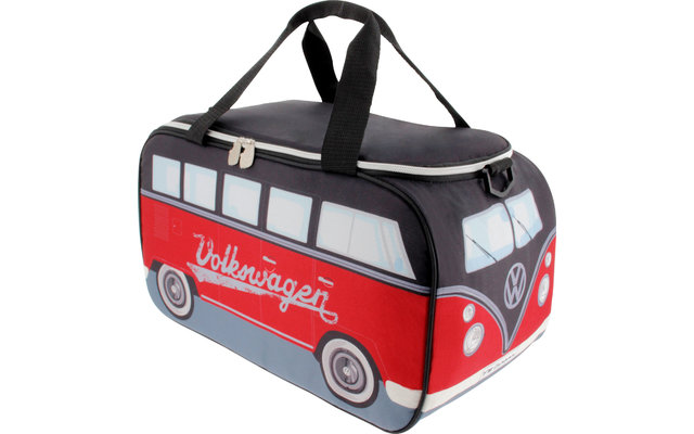 VW Collection Cooler Bag 25 Litre in T1 VW camper Format Red / Black