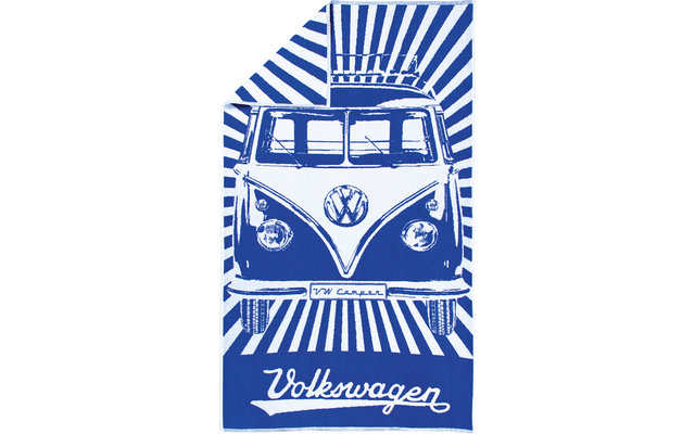 VW Collection T1 Bulli Beach Towel 160 x 90 cm Blue / White