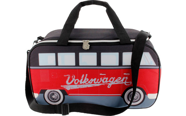 VW Collection Cooler Bag 25 Litre in T1 VW camper Format Red / Black