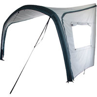 Bo-Camp Wohnwagen-Vordach mit Luftgestänge 400 x 245 x 210–245 cm grau