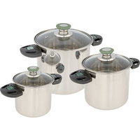 Bo-Camp Elegance Compact Stainless Steel Cooking Pot Set 3 pcs.
