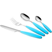 Gimex Edelstahlbesteck Set 4 tlg. Rainbow blau