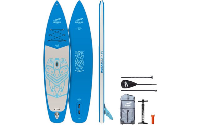 Indiana 11'6 Family Pack Stand Up Paddling Board incl. pagaia e pompa d'aria blu