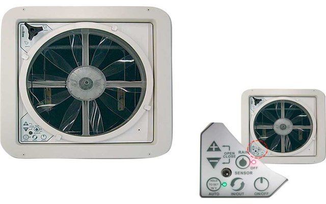 Oblò / Sistema di ventilazione 12 V Airxcel Maxxfan Deluxe 40 x 40 cm trasparente
