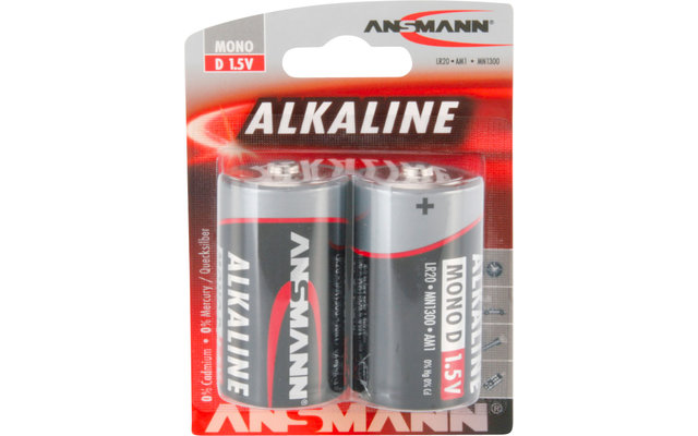 Ansmann alkaline LR20 mono D batterij 1,5 V - 2-delige set