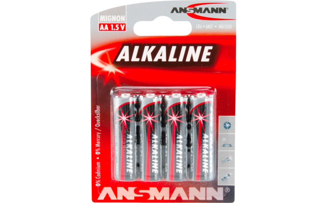 Ansmann alkaline mignon AA batterij 1,5 V - 4-delige set