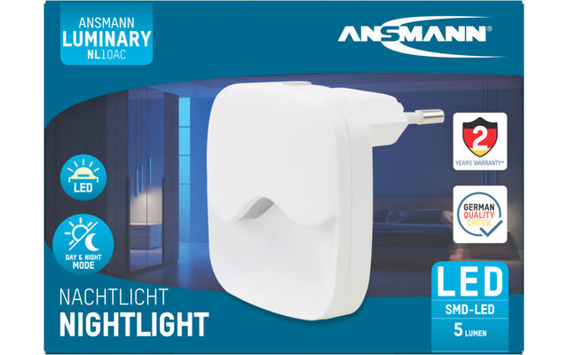 Luce notturna Ansmann NL10AC con sensore crepuscolare