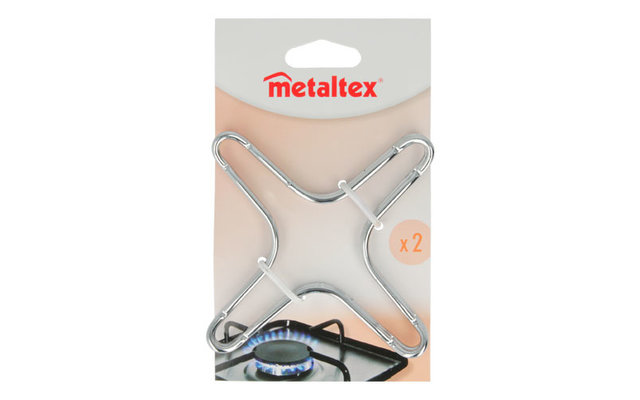 METALTEX - Placa de cocina de gas cromada, 2 piezas