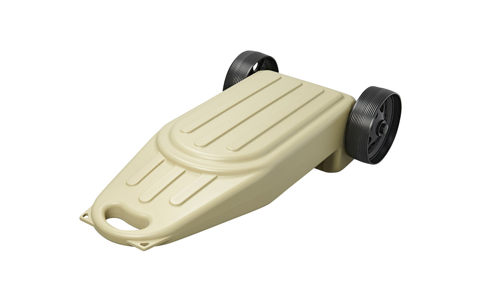 Beiges Skateboard mit zwei schwarzen Rädern