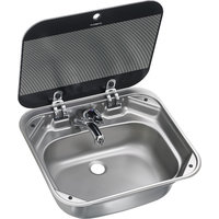Dometic SNG 4237 Eckige Sp&uuml;le mit Glasabdeckung transparent 420 x 370 mm