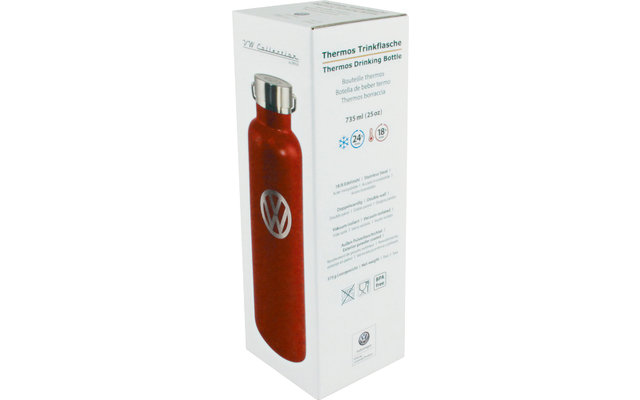 VW collectie roestvrij staal thermo drinkfles 375 ml rood