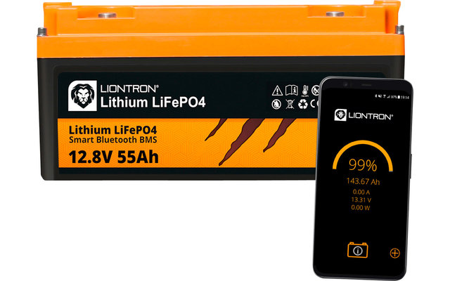 Liontron LiFePO4 Smart Bluetooth BMS Lithium-Batterie 12,8 V / 55 Ah