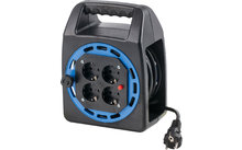 Compact cable reel 4x power socket with earthing contact