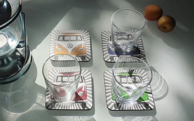VW Collection T1 Bus Coaster Set of 4 Coloured