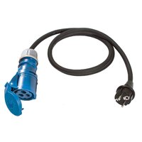 CEE Adapter 3-polig Schutzkontaktstecker 1,5 m mit Klappdeckel am CEE Stecker
