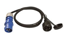 CEE Adapter 3-polig Schutzkontaktstecker 1,5 m mit Spritzwasserschutz an der Schuko Steckdose