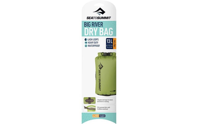 Sea to Summit Big River Dry Bag Opbergtas 13 liter groen