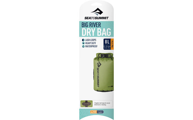 Sea to Summit Big River Dry Bag Stausack 8 Liter grün