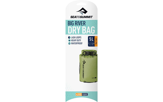 Sea to Summit Big River Dry Bag Borsa da stivaggio 5 litri verde