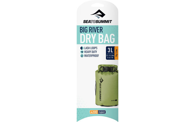 Sea to Summit Big River Dry Bag Borsa da stivaggio 3Litri Verde