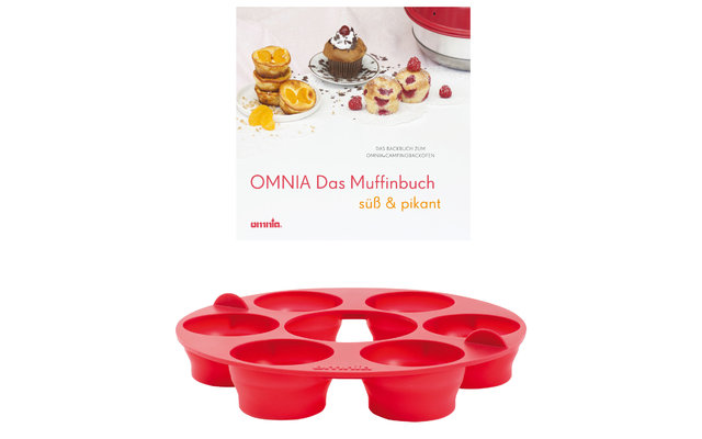 Paquete Omnia Muffin Fair Set Molde para hornear magdalenas incl. Libro de cocina Omnia