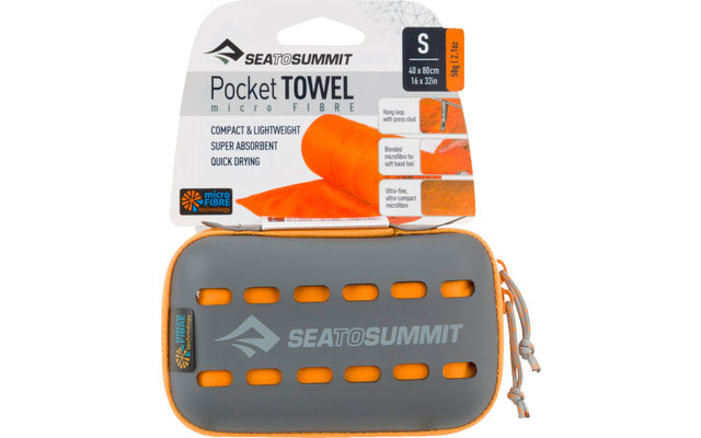 Sea to Summit Pocket Towel Mikrofaser Handtuch Small orange 40cm x 80cm
