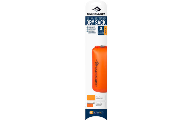 Sac de séchage Sea to Summit Ultra-Sil Nano Dry Sack, 4L, orange