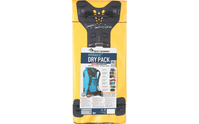 Sea to Summit Hydraulic Dry Pack With Harness Dry Backpack 90 Litre Yellow