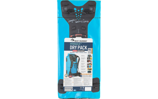 Sea to Summit Hydraulic Dry Pack With Harness Trockenrucksack 90 Liter blau