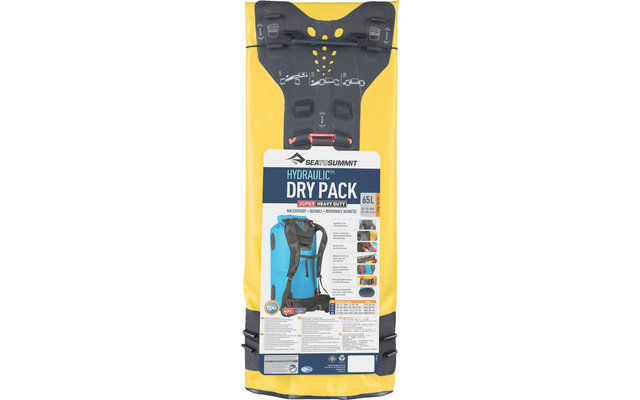 Sea to Summit Hydraulic Dry Pack With Harness Dry Backpack 65 Litre Yellow