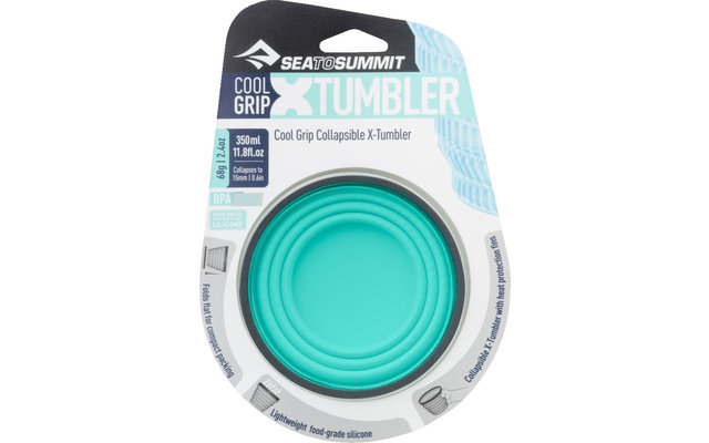 Sea to Summit X-Tumbler Cool Grip Foldable Mug 350ml Turquoise
