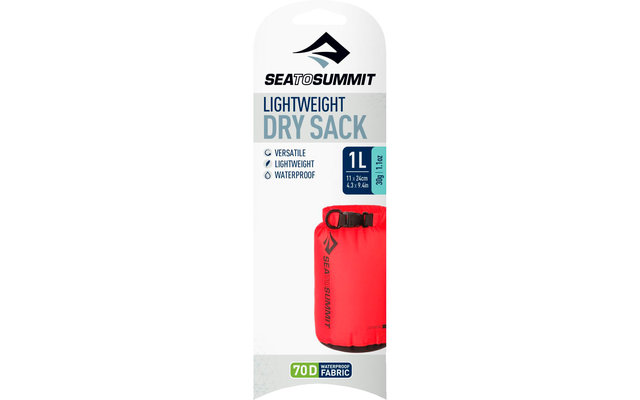 Sea to Summit - Sacco a secco leggero 70D - Borsa a secco da 1 litro rosso