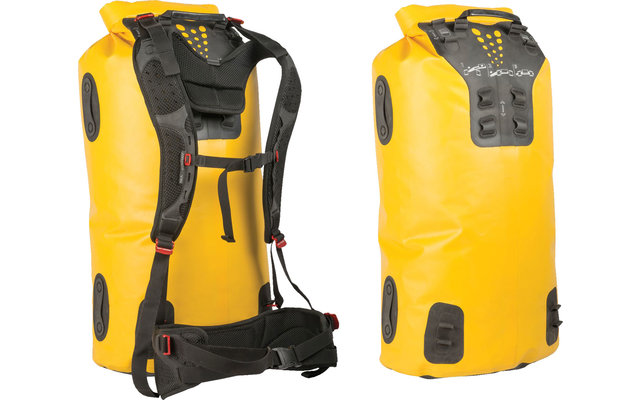 Sea to Summit Hydraulic Dry Pack met harnas Droogrugzak 65 liter geel