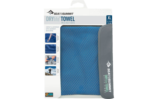 Sea to Summit DryLite Handdoek XL 150cm x 75cm kobaltblauw