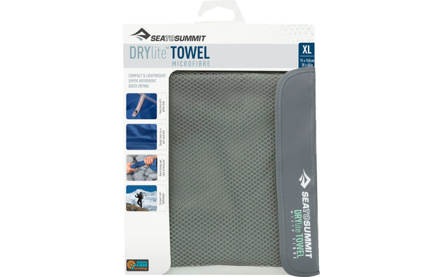 Sea to Summit DryLite Towel XL 150cm x 75cm Gris
