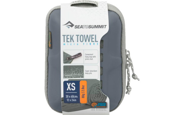 Sea to Summit Tek Towel asciugamano in spugna, XS, grigio
