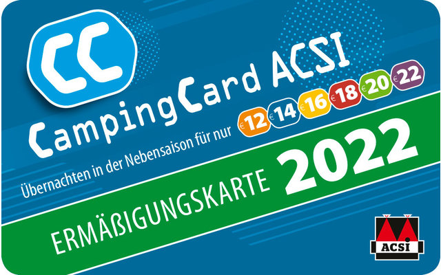 ACSI CampingCard 2022 Guía de camping con tarjeta de descuento