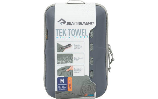 Sea to Summit Tek Towel Badstof handdoek, M, Grijs