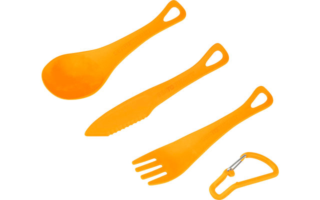 Set de couverts de camping Sea to Summit Delta Cutlery Set 3 pièces orange