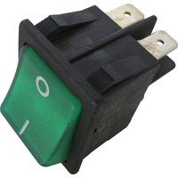 Mains voltage rocker switch, green