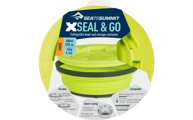 Sea to Summit X-Seal & Go Contenedor de Alimentos Grande Amarillo/Verde 600 ml